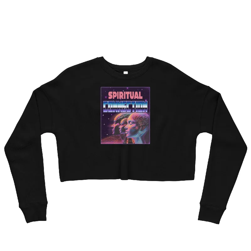 Spiritual Connection Graphic Crop Sweatshirt Hoodie with Relaxed Fit Easy Casual