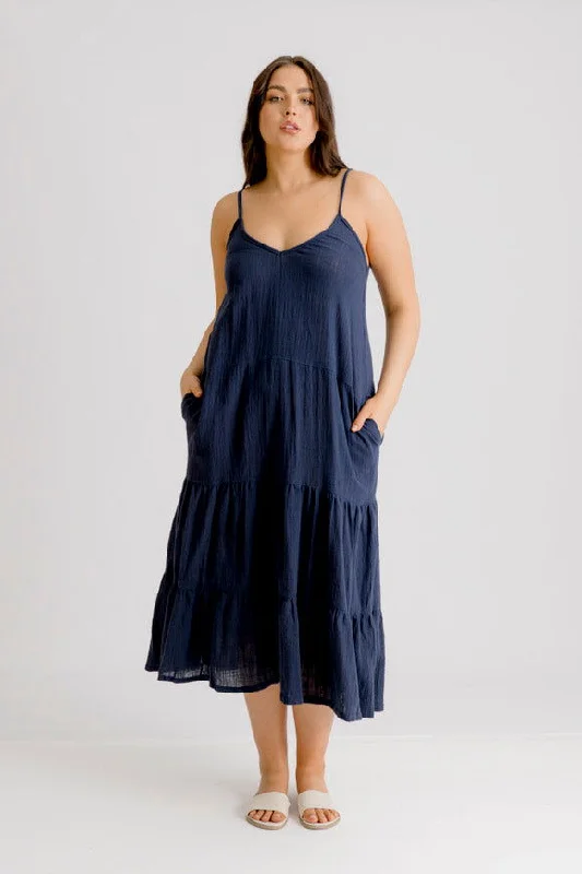 Clara Dress - Navy Casual Short Summer
