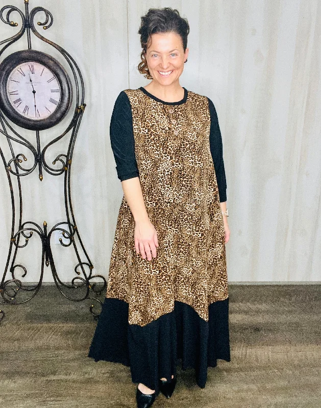 Maddy Leopard & Black Dress Tunics Plaid country