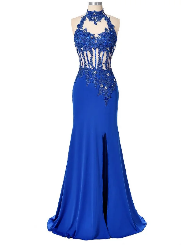 Sexy Backless Women Party Dress Evening Long Sequin Mermaid Prom Dresses High-Low Hemline Casual