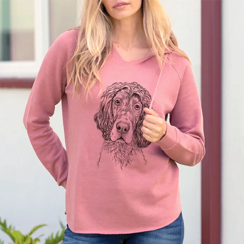 Bare Sir Rexford the Blue Belton English Setter - Cali Wave Hooded Sweatshirt Hoodie with Cuffed Sleeves Snug Secure Bare Sir Rexford the Blue Belton English Setter - Cali Wave Hooded Sweatshirt Hoodie with Cuffed Sleeves Snug Secure