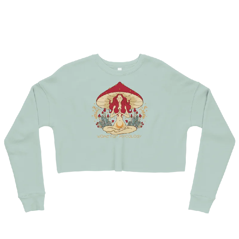 Mystical Woman of Mycology Graphic Crop Sweatshirt Hoodie with Snap Buttons Easy Quick Mystical Woman of Mycology Graphic Crop Sweatshirt Hoodie with Snap Buttons Easy Quick