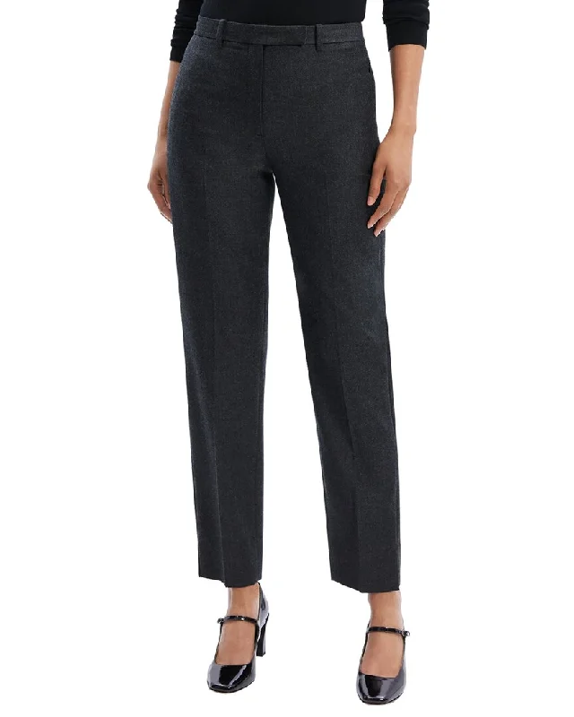 Theory High-Waist Flannel Wool Taper Pant Casual Yoga Pants