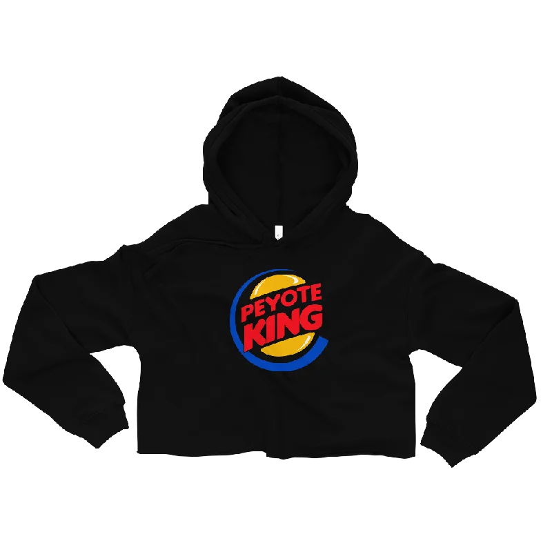 Peyote King Graphic Crop Hoodie Hoodie with Ribbed Neckline Snug Warm