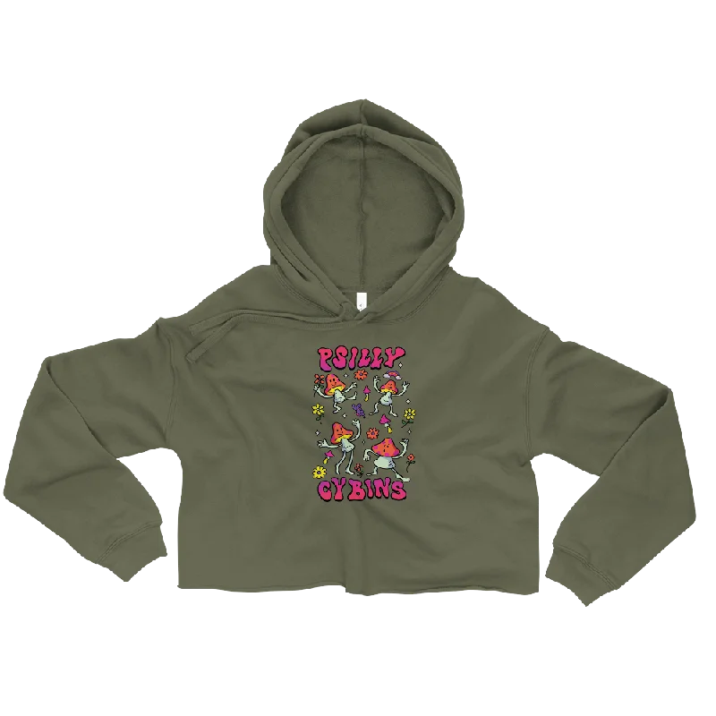 Psi~ Cybins Graphic Crop Hoodie Hoodie Dress Longline Feminine