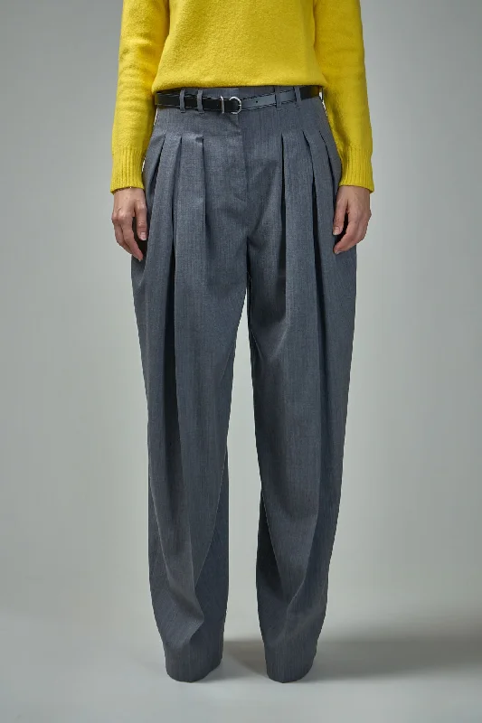 Wool Pleated Pants Casual Wide Pants