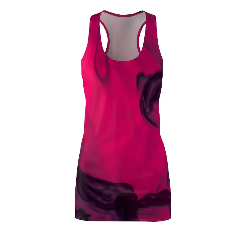 Women's Cut & Sew Racerback Dress Tunics Satin smooth