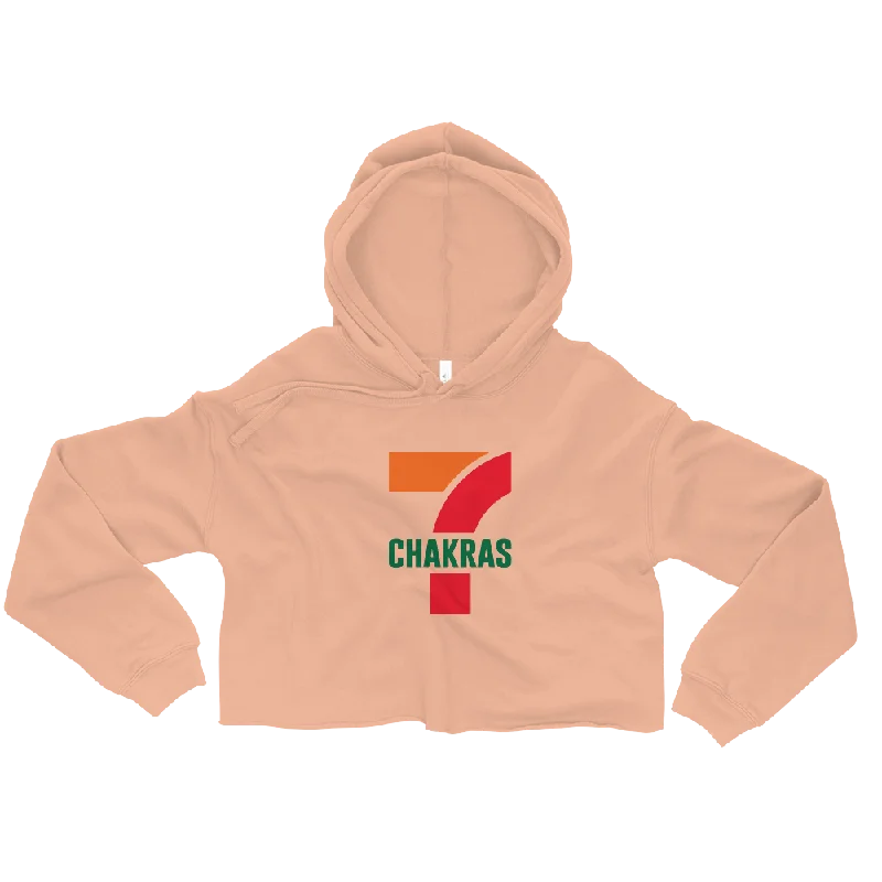7 Chakras Graphic Crop Hoodie Hoodie with Rolled Sleeves Casual Relaxed