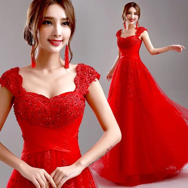 Red Evening Dress 2017 New Arrival Bride Married Wedding Party Dress Plus Size Lace Beading Sexy Long Formal Dress Prom Dresses Tunics Solid Classic Red Evening Dress 2017 New Arrival Bride Married Wedding Party Dress Plus Size Lace Beading Sexy Long Formal Dress Prom Dresses Tunics Solid Classic