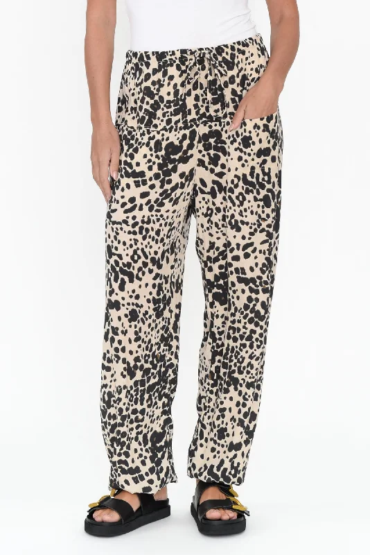Alara Black Spot Pants Comfortable Maternity Pants