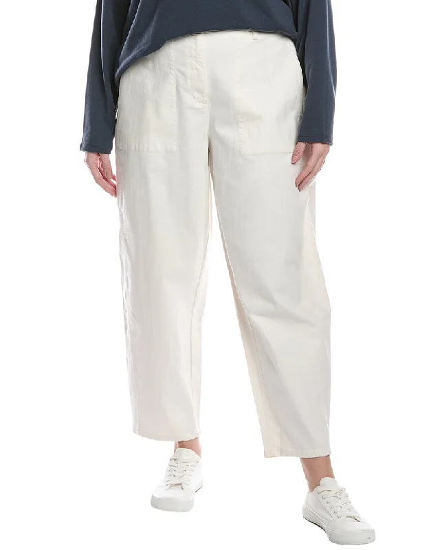 EILEEN FISHER Plus Ankle Lantern Pant Lightweight Linen Pants