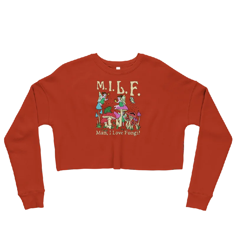 M.I.L.F Graphic Crop Sweatshirt Hoodie with Logo Branding Identity