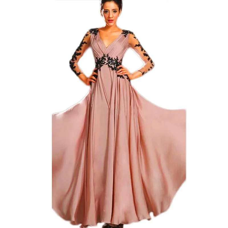Women's Party Dress Long Sleeve Deep V Backless Chiffon Floral Printed Clubwear Flared Dresses sweetheart Neckline Romantic Women's Party Dress Long Sleeve Deep V Backless Chiffon Floral Printed Clubwear Flared Dresses sweetheart Neckline Romantic