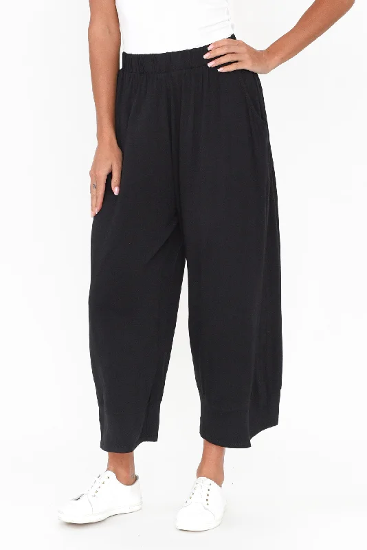 Bianca Black Relaxed Pants Formal Wide-Leg Pants