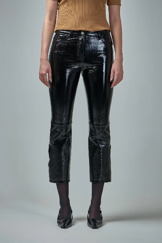 Reversed Vinyl Pants Stylish Casual Pants