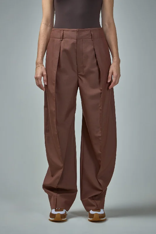 Curved Volume Tailored Pants Chic Wool Trousers