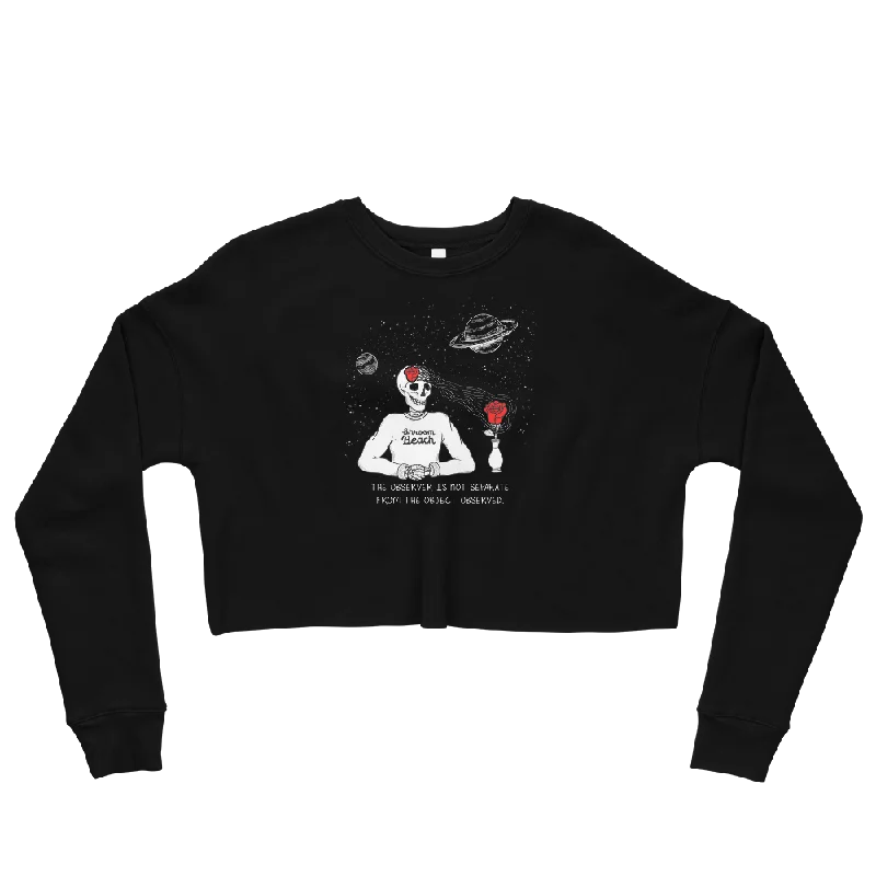 Observer Graphic Crop Sweatshirt Hoodie with Cropped Fit Short Trendy