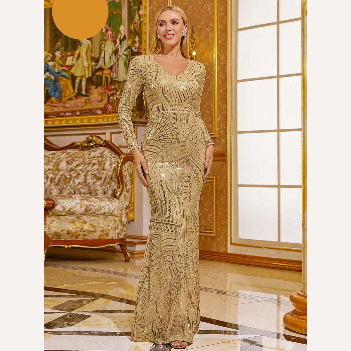 Yesexy Elegant Party Dresses For Women 2024 Long Sleeve Sequins Mermaid Dress Formal Black Prom Evening Cocktail Dress Tunics Sophisticated sleek Yesexy Elegant Party Dresses For Women 2024 Long Sleeve Sequins Mermaid Dress Formal Black Prom Evening Cocktail Dress Tunics Sophisticated sleek