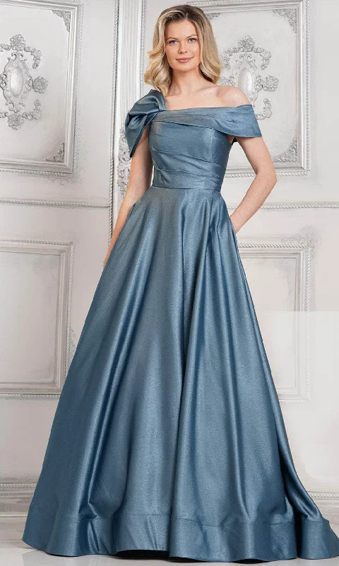 Marsoni by Colors MV1288 - Pleated Bodice A-Line Prom Dress Tunics Denim casual