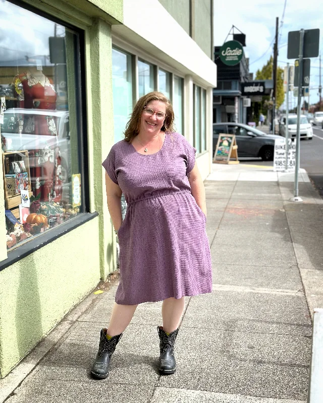 Jocelyn Dress in Lavender Haze Boat Neckline Classic