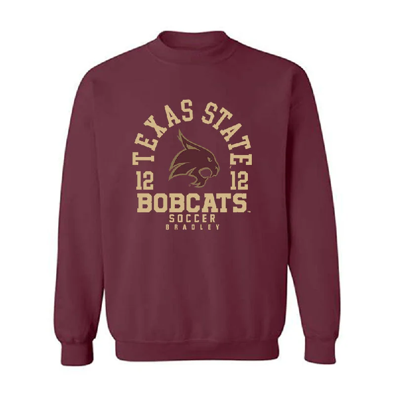 Texas State - NCAA Women's Soccer : Kennley Bradley - Classic Fashion Shersey Crewneck Sweatshirt Hoodie with Hem Patch Decorative Personalized Texas State - NCAA Women's Soccer : Kennley Bradley - Classic Fashion Shersey Crewneck Sweatshirt Hoodie with Hem Patch Decorative Personalized