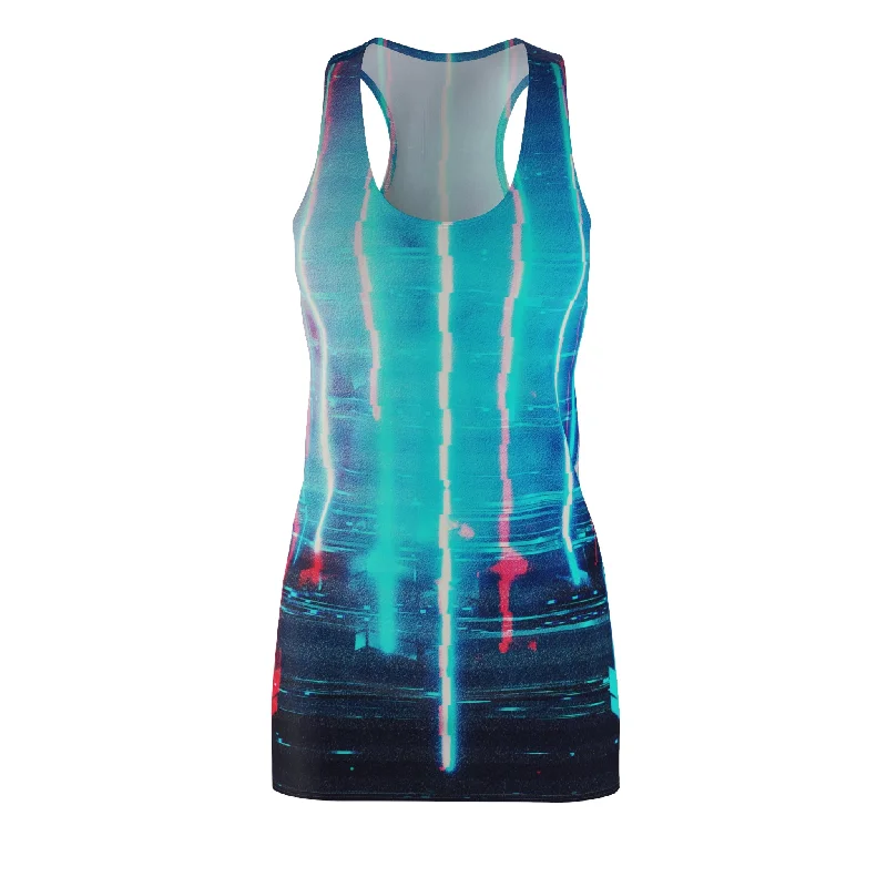 Women's Cut & Sew Racerback Dress Tunics Lace romantic