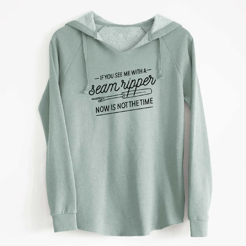 If You See Me With a Seam Ripper, Now is Not the TIme - Cali Wave Hooded Sweatshirt Hoodie with Hem Lace Feminine Delicate If You See Me With a Seam Ripper, Now is Not the TIme - Cali Wave Hooded Sweatshirt Hoodie with Hem Lace Feminine Delicate