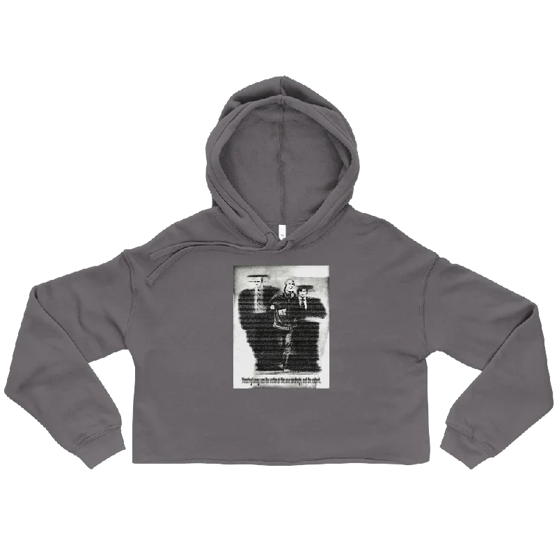 Timothy Leary Graphic Crop Hoodie Hoodie with Slit Hem Functional Movement