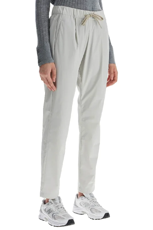 Herno Beige High-Waisted Slim Fit Ankle Pants Formal Stretch Pants