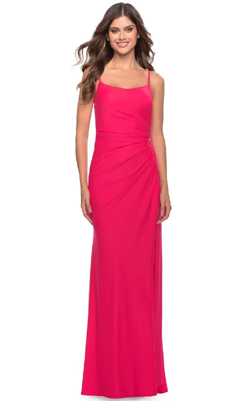 La Femme 31329 - Square Neck Dress Crew Neckline Casual