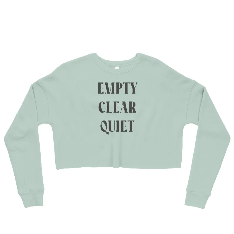 Empty • Clear • Quiet Crop Sweatshirt Hoodie with Pattern Geometric Abstract