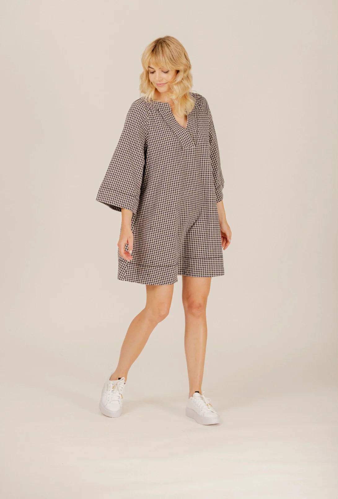 Leon dress Gingham Tunics Fall fleece
