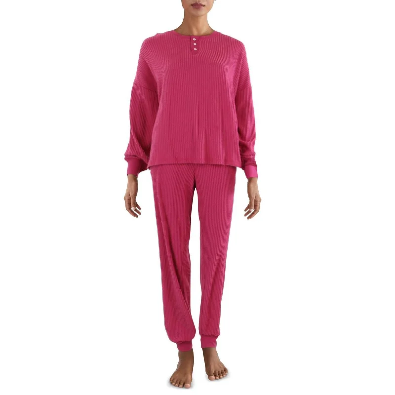Womens Waffle Jogger Pant Set Comfortable Denim Trousers