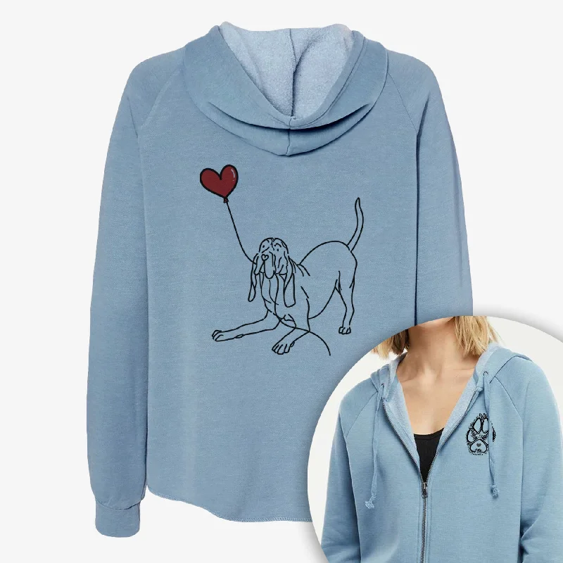 Bloodhound Heart String- Women's Cali Wave Zip-Up Sweatshirt Hoodie Crop Top Short Trendy Bloodhound Heart String- Women's Cali Wave Zip-Up Sweatshirt Hoodie Crop Top Short Trendy