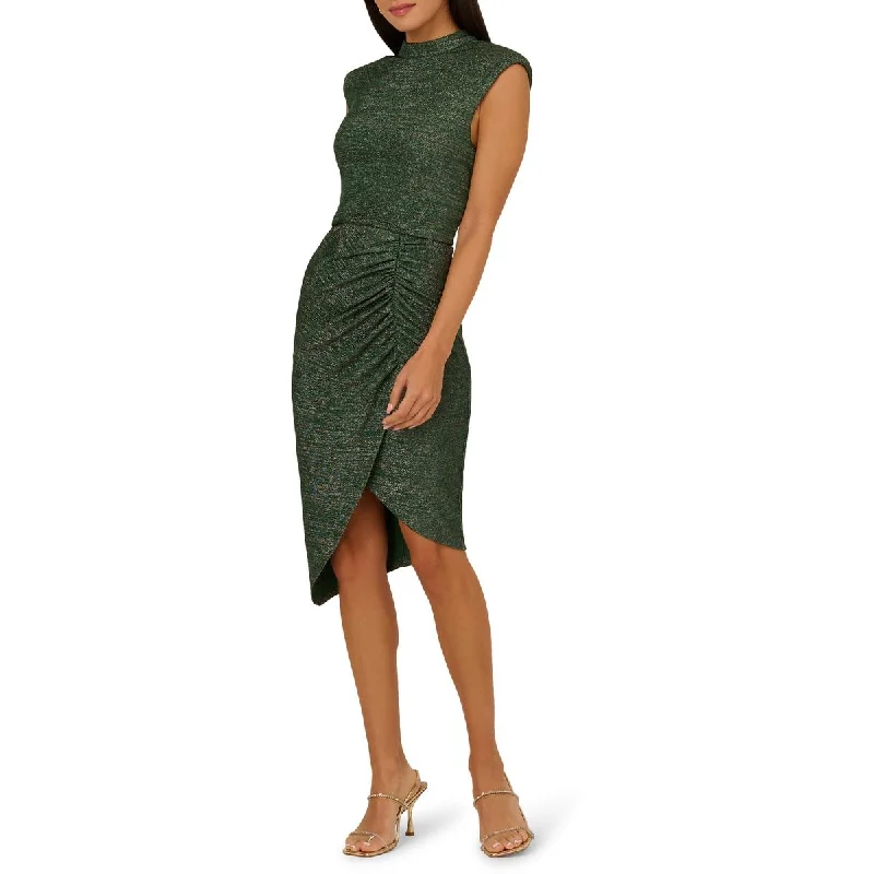 Womens Metallic Mock Neck Cocktail And Party Dress Tunics Trousers formal