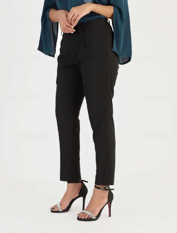 Solid Semi Formal Pant Classic Straight-Leg Pants