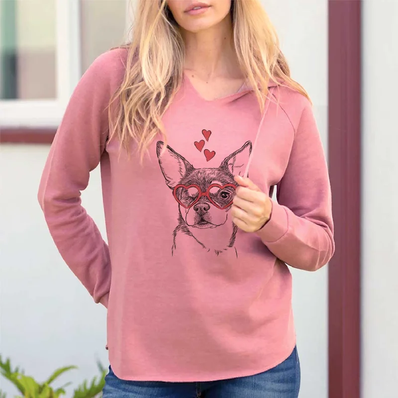 Valentine Paris the Chihuahua - Cali Wave Hooded Sweatshirt Hoodie with Set-In Sleeves Structured Classic Valentine Paris the Chihuahua - Cali Wave Hooded Sweatshirt Hoodie with Set-In Sleeves Structured Classic