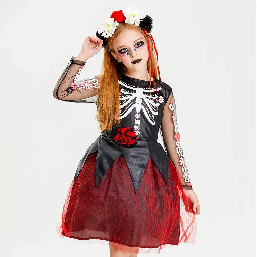 Advbridge Halloween Scary Women's Cosplay Dresses Skull Witch Day of the Dead Vintage Sleeveless Party Dresses Tunics Formal black Advbridge Halloween Scary Women's Cosplay Dresses Skull Witch Day of the Dead Vintage Sleeveless Party Dresses Tunics Formal black
