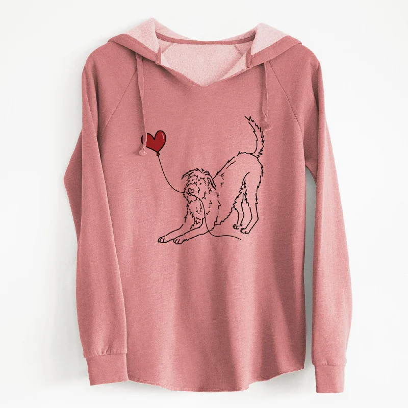 Irish Wolfhound Heart String - Cali Wave Hooded Sweatshirt Hoodie with Thumb Holes Functional Cozy Irish Wolfhound Heart String - Cali Wave Hooded Sweatshirt Hoodie with Thumb Holes Functional Cozy