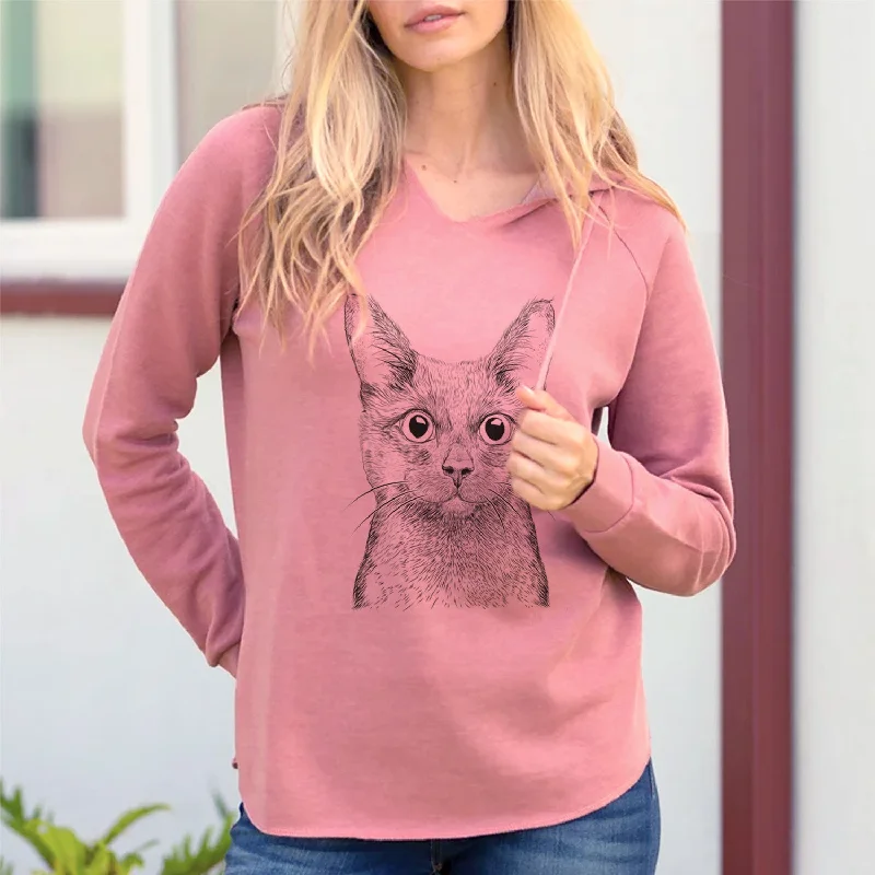 Bare Shadow the Black Cat - Cali Wave Hooded Sweatshirt Hoodie with Thumb Holes Functional Cozy Bare Shadow the Black Cat - Cali Wave Hooded Sweatshirt Hoodie with Thumb Holes Functional Cozy