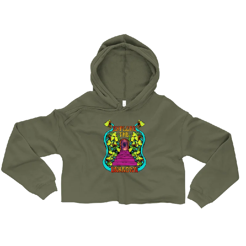 Explore The Unknown Graphic Crop Hoodie Hoodie with Raglan Sleeves Sporty Comfortable Explore The Unknown Graphic Crop Hoodie Hoodie with Raglan Sleeves Sporty Comfortable