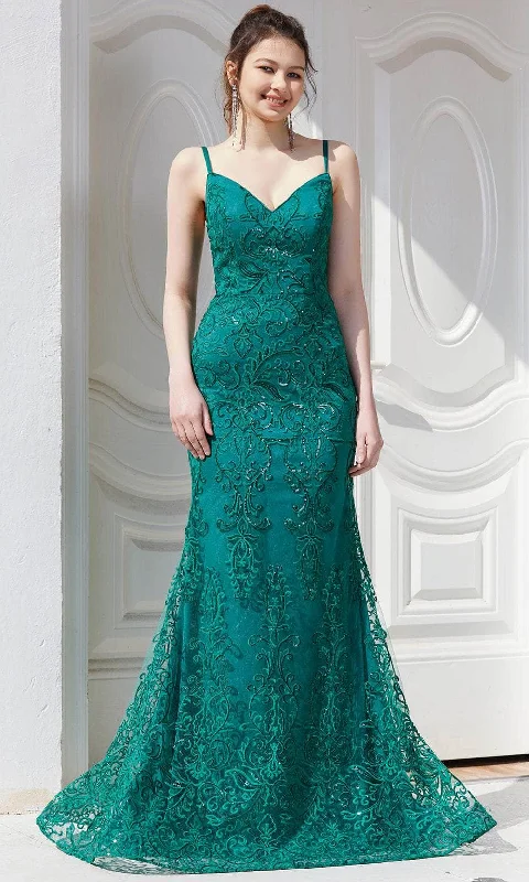 J'Adore Dresses J21026 - Lace Formal Gown Tunics Short Trendy