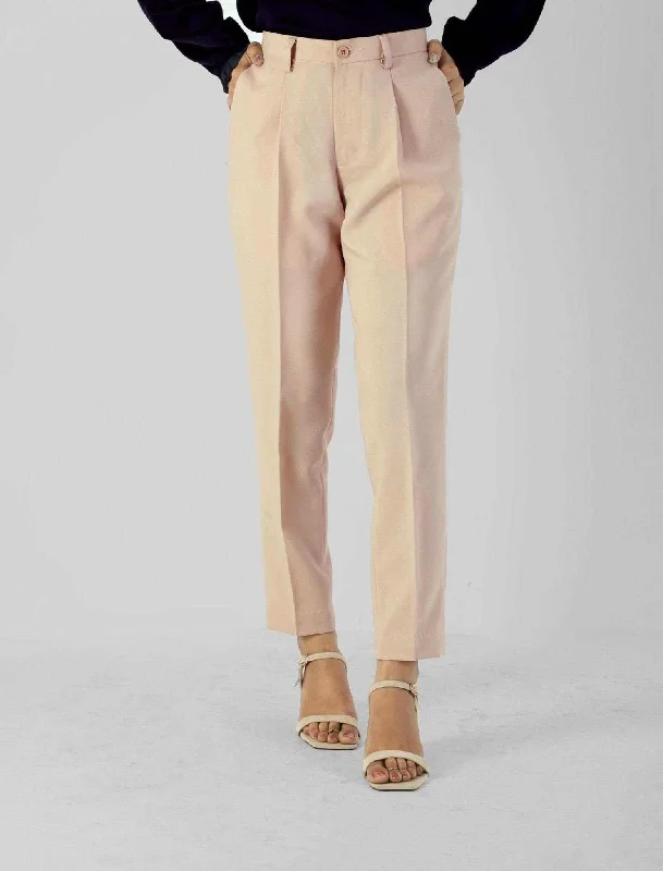 Solid Semi Formal Pant Relaxed Fit Trousers