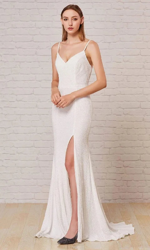 J'Adore Dresses J18033 - Glitter High Slit Gown Tunics Versatile all-occasion