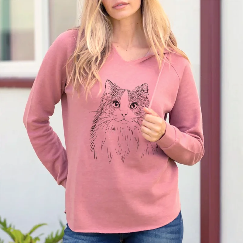 Bare Fiona the Ragdoll Cat - Cali Wave Hooded Sweatshirt Hoodie with Sequins Glamorous Eye-catching Bare Fiona the Ragdoll Cat - Cali Wave Hooded Sweatshirt Hoodie with Sequins Glamorous Eye-catching