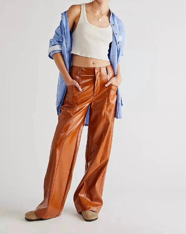 Chrissy Pants In Cognac High-Waist Trousers