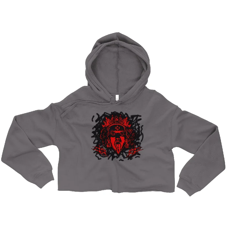 Goddess Kali Graphic Crop Hoodie Hoodie with Gradient Ombre Colorful