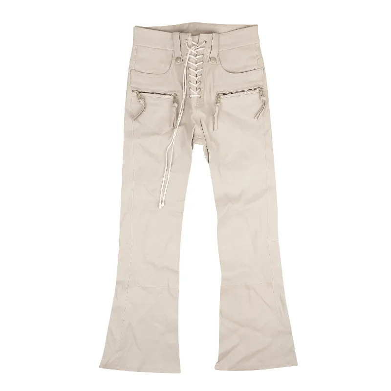 Unravel Project Leather Lace Up Pants - Tan Classic Straight Pants