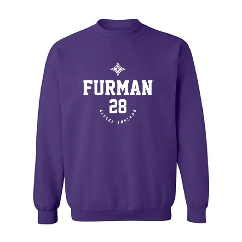 Furman - NCAA Women's Soccer : Alyssa England - Classic Fashion Shersey Crewneck Sweatshirt Hoodie with Rolled Sleeves Casual Relaxed Furman - NCAA Women's Soccer : Alyssa England - Classic Fashion Shersey Crewneck Sweatshirt Hoodie with Rolled Sleeves Casual Relaxed