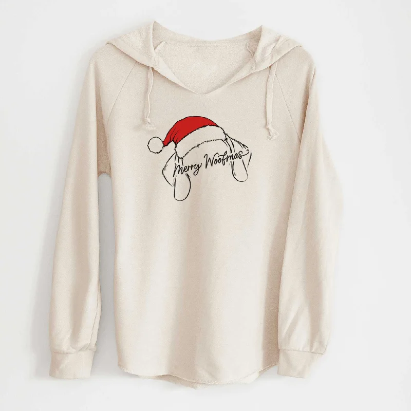 Merry Woofmas - German Shorthaired Pointer - Cali Wave Hooded Sweatshirt Hoodie with Elastic Waist Stretchable Comfortable Merry Woofmas - German Shorthaired Pointer - Cali Wave Hooded Sweatshirt Hoodie with Elastic Waist Stretchable Comfortable